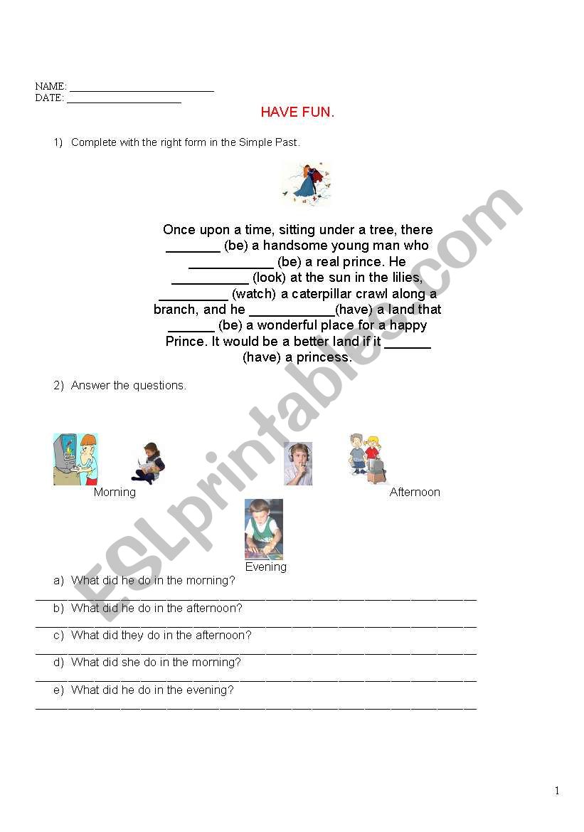 PAST SIMPLE worksheet