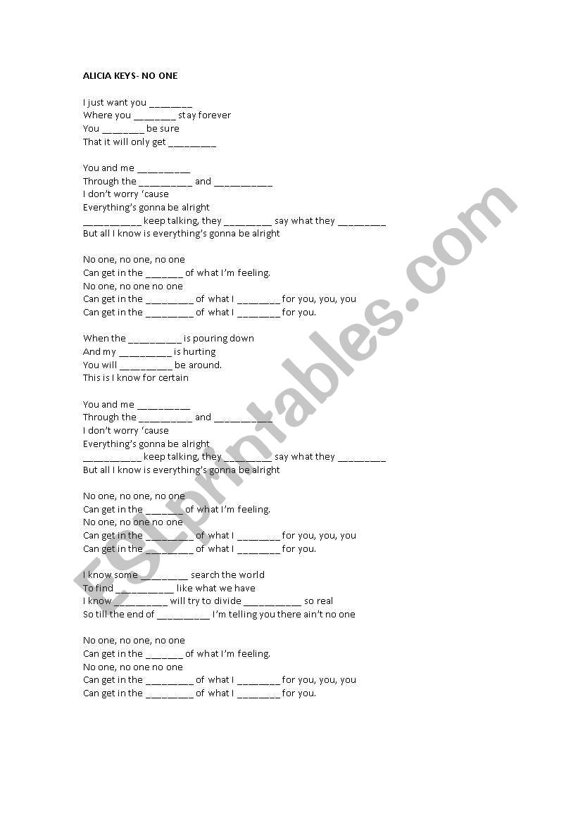 songs worksheet