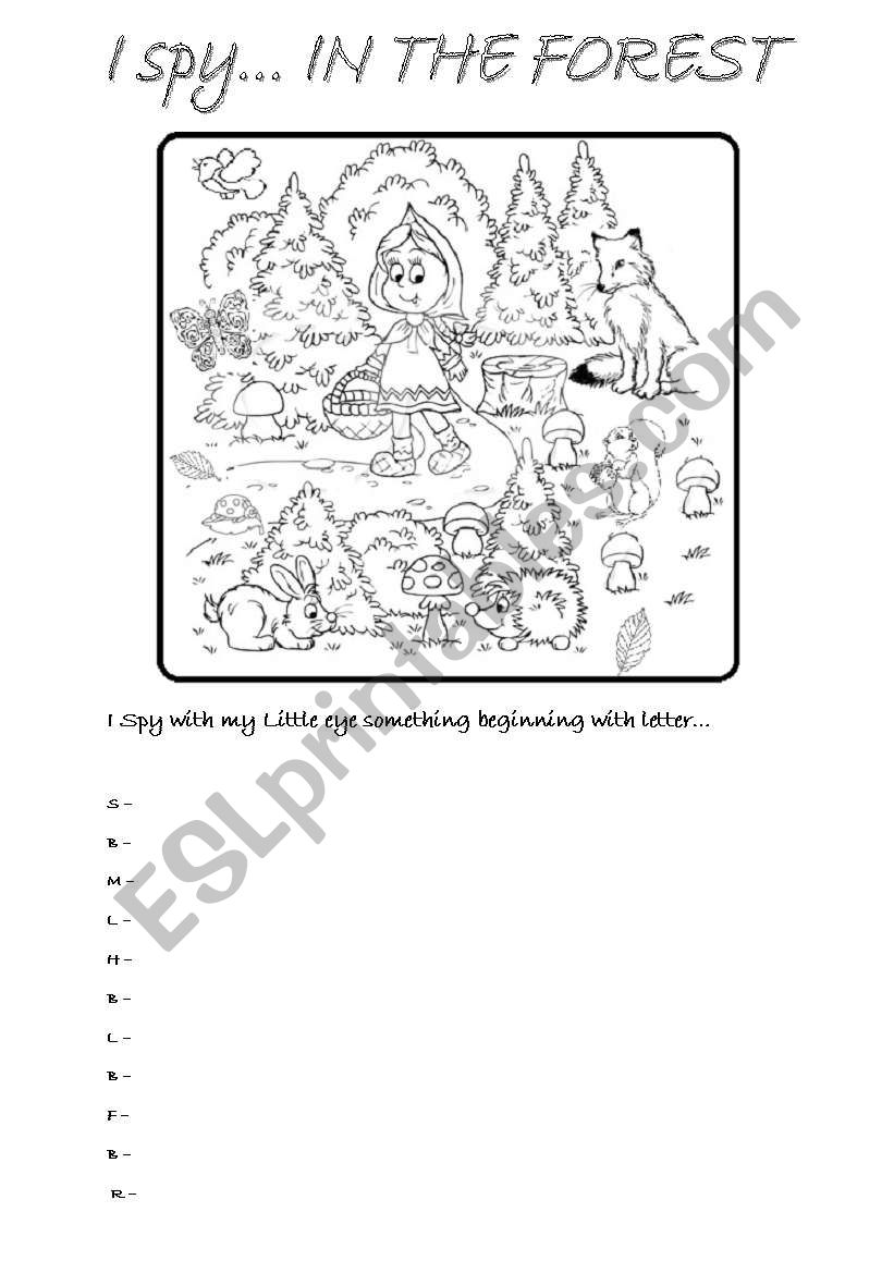 I spy...IN THE FOREST worksheet