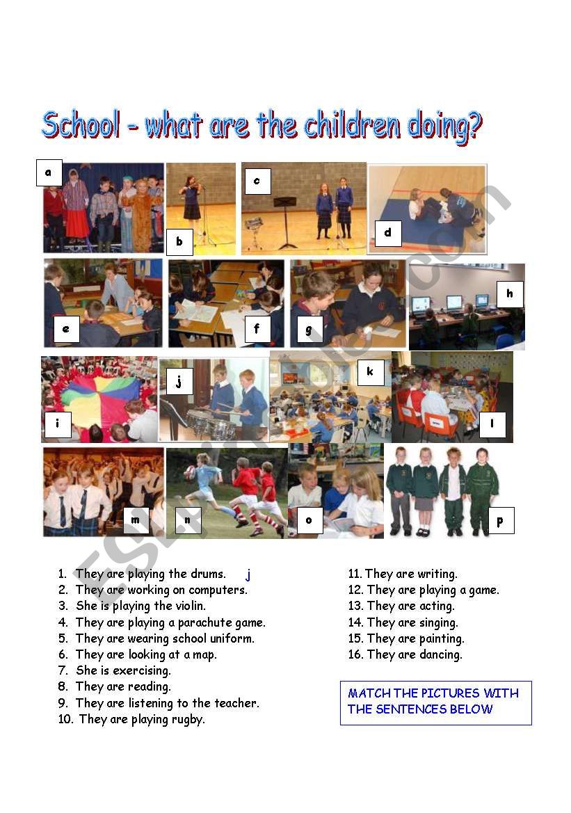 school activities worksheet