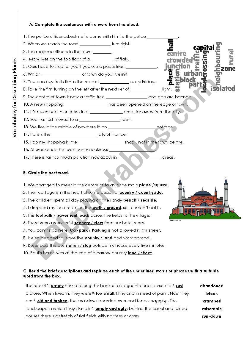 Describing Places worksheet