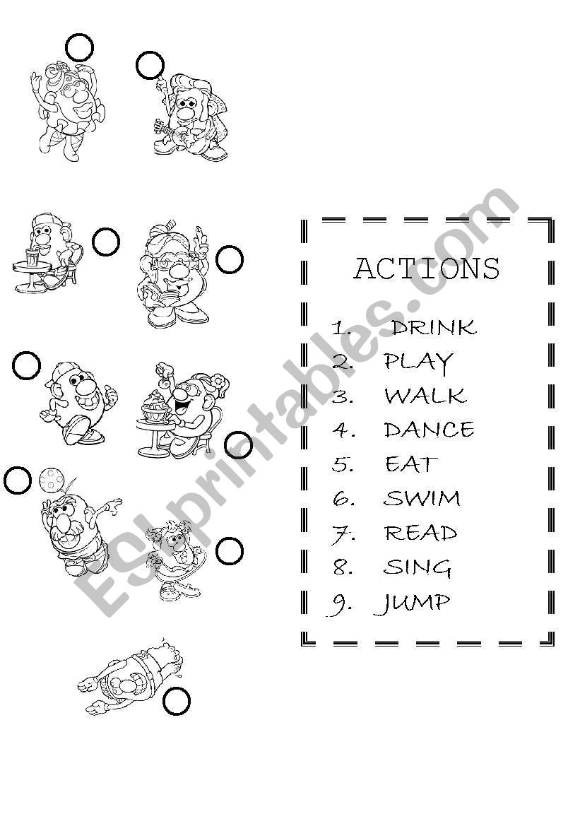 actions worksheet