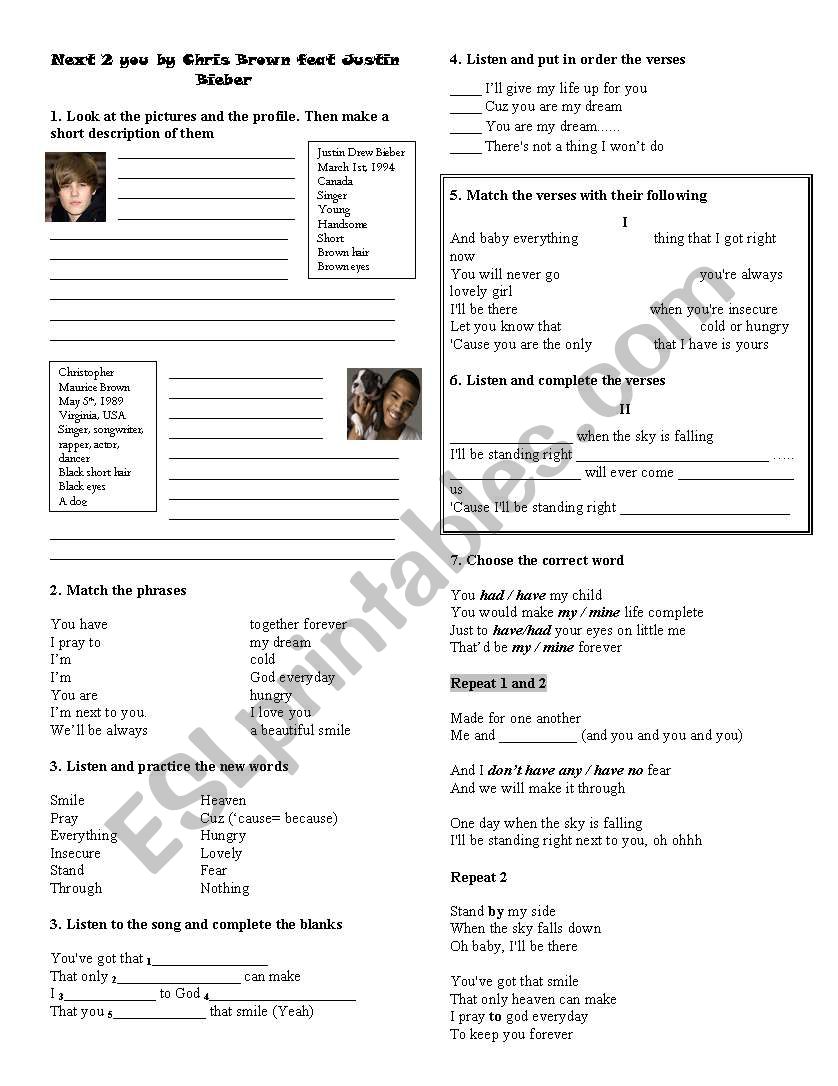 songsheet: next 2 you by justin bieber feat Chris brown songsheet: next 2 you by justin bieber feat Chris brown