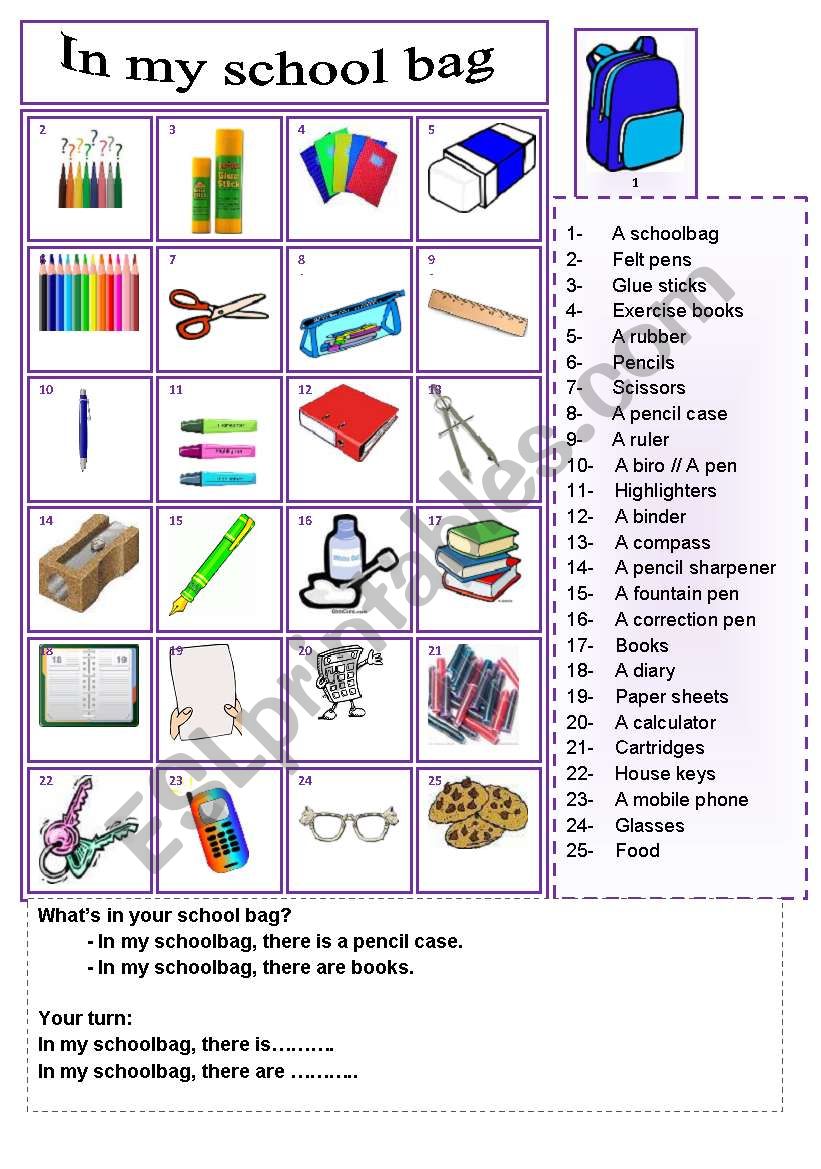 My School Bag Essay for Class 3 with Free Printable Inside