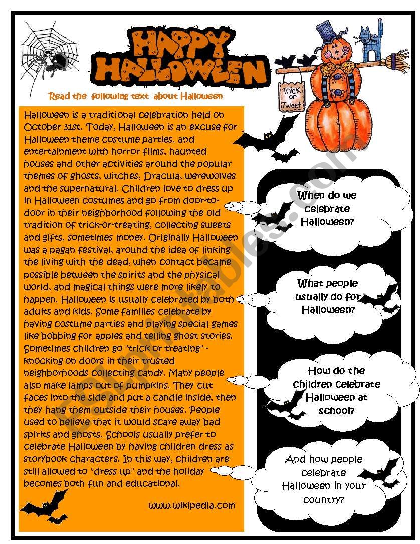 Halloween worksheet