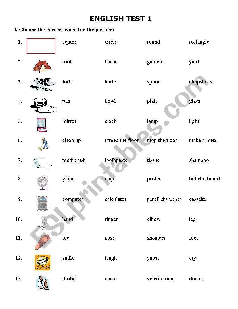 choose the best answer worksheet