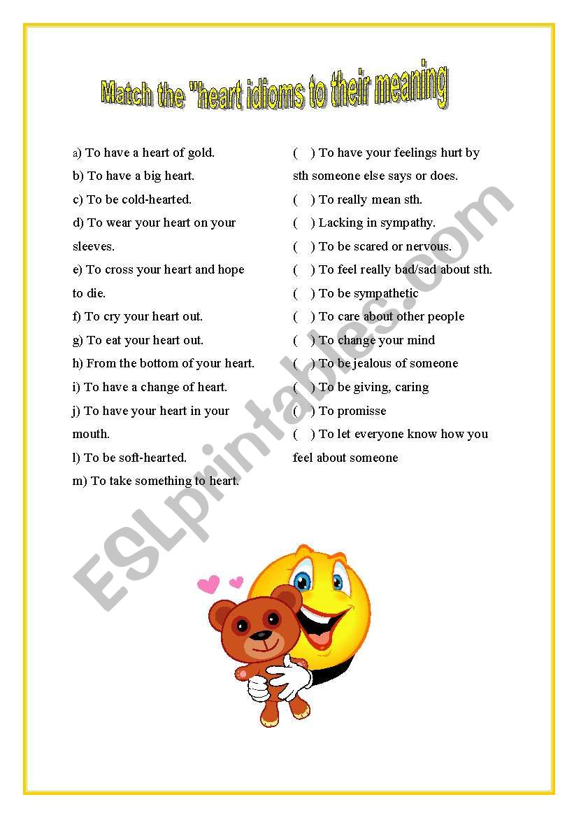 HEART IDIOMS worksheet