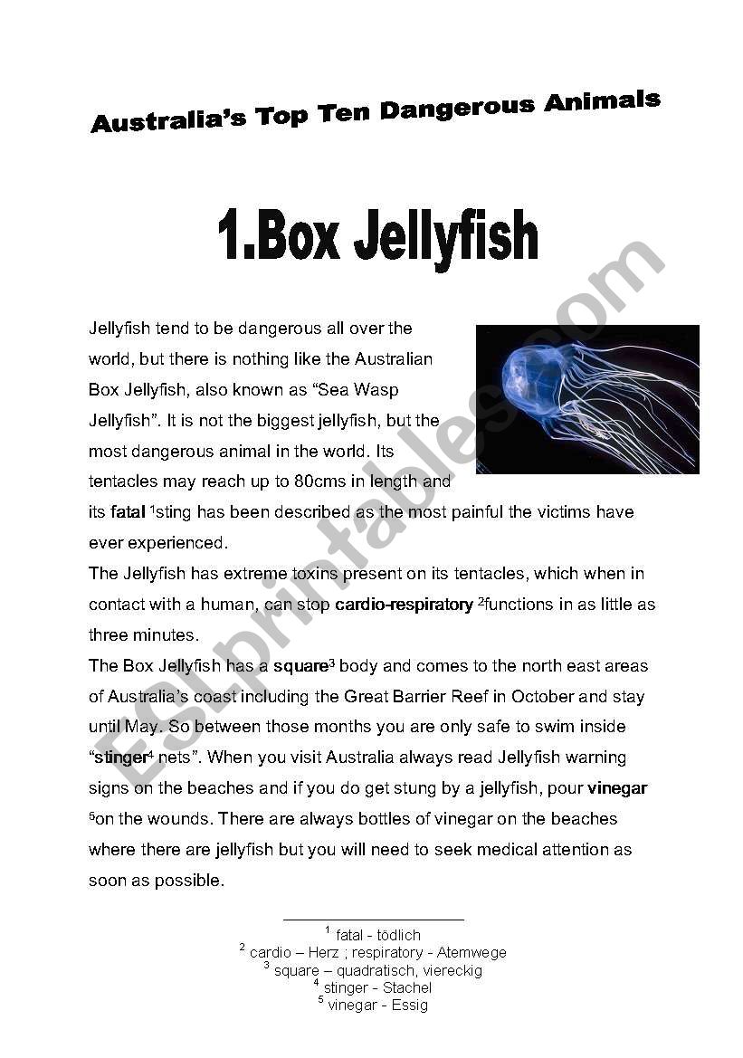 AustraliaÂ´s Top Ten Dangerous Animals Reading Race