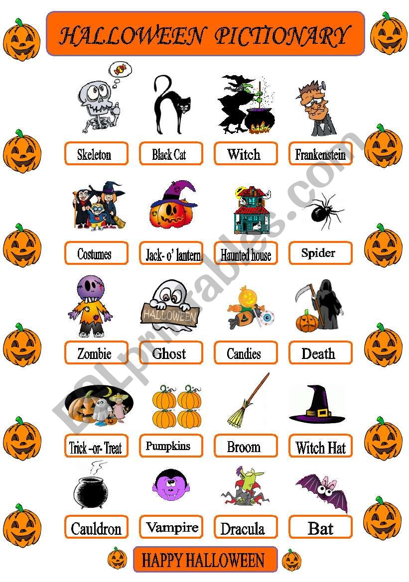 HALLOWEEN   PICTIONARY worksheet