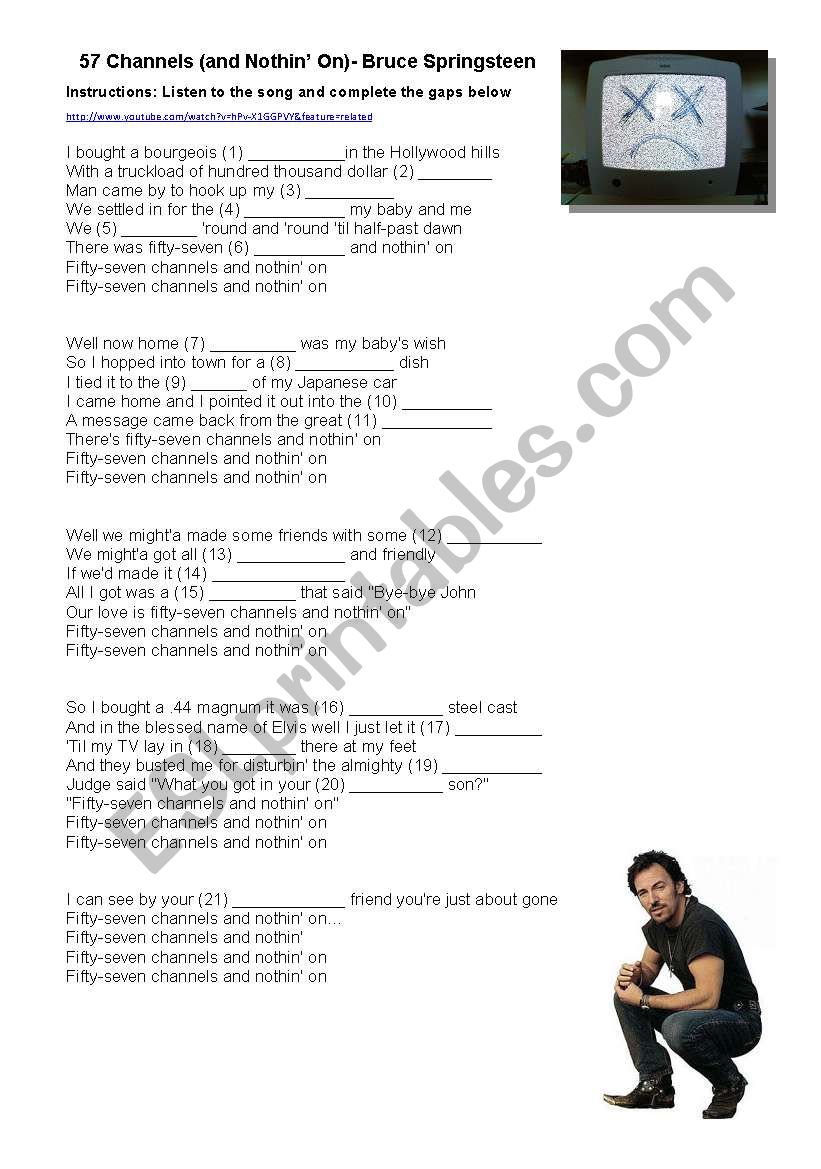 Song: Bruce Springsteen- 57 channels and nothinÂ´s on