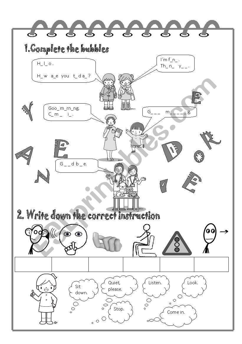 Back to school worksheet