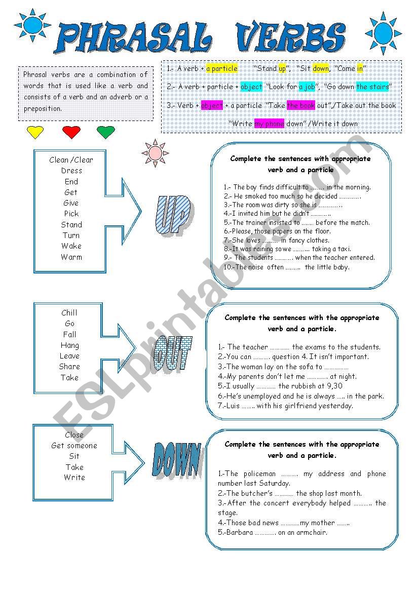 PHRASAL VERBS worksheet