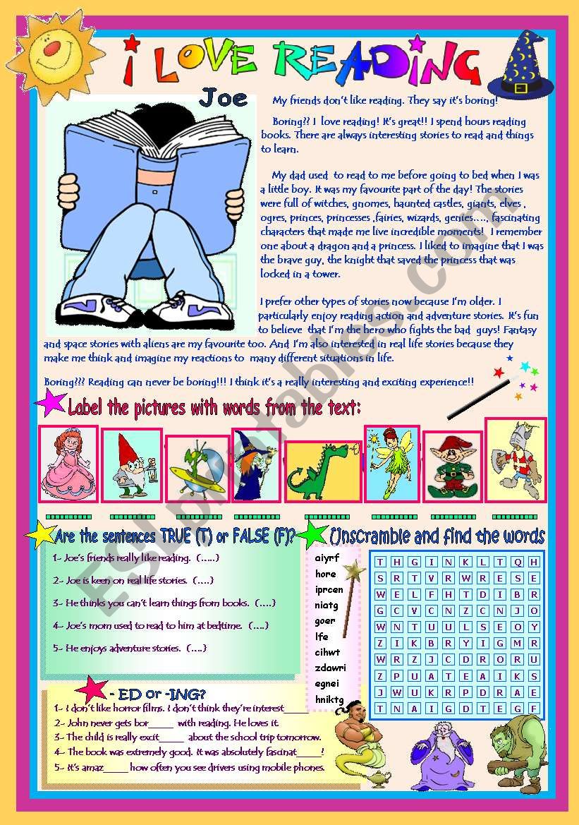 I LOVE READING! worksheet