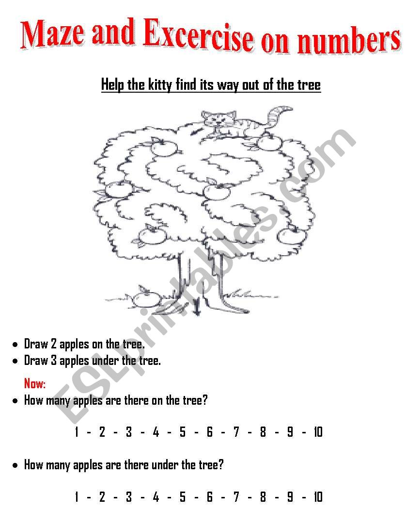 Excercise on numbers worksheet