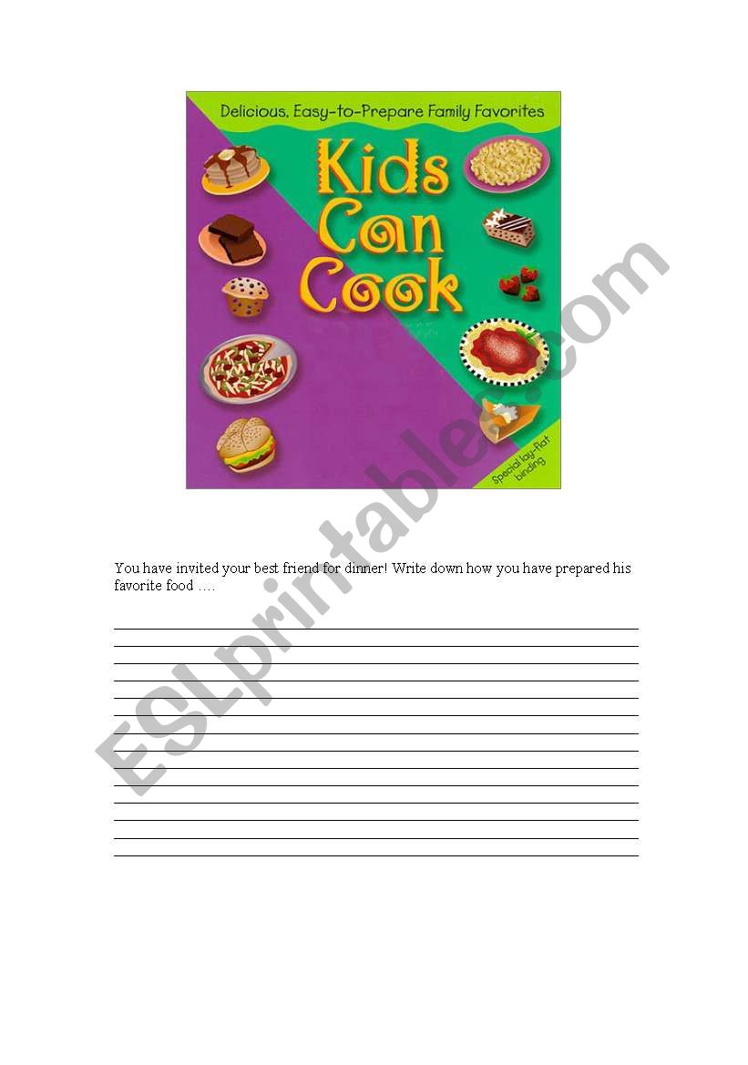 writing a recipe worksheet