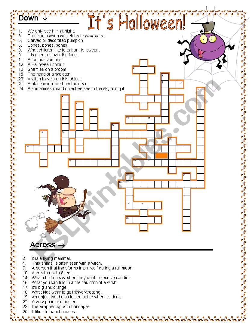 Halloween Crossword worksheet