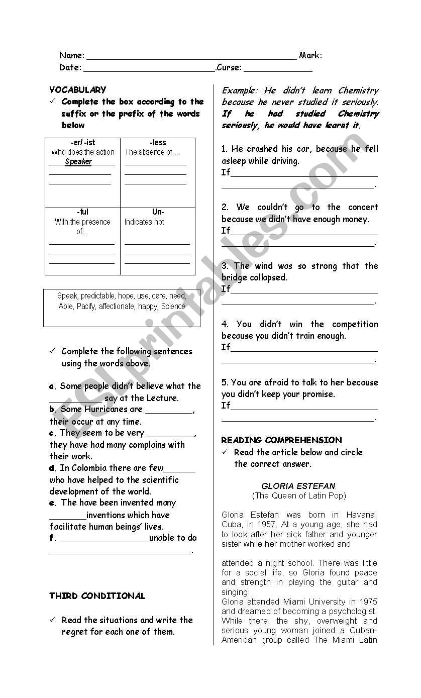 Third Conditional worksheet