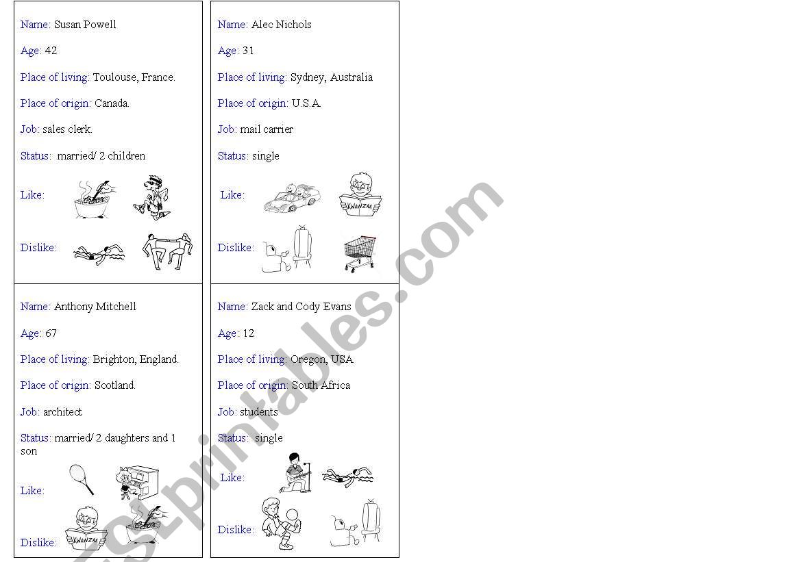 oral practice worksheet