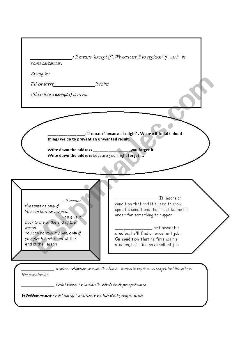 conditionals worksheet