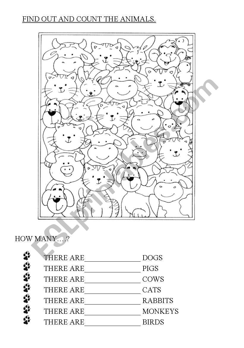 How many animals? worksheet