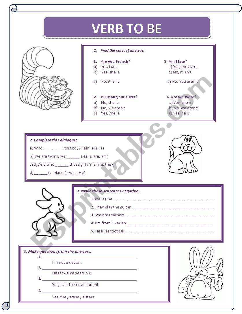 Verb to be worksheet