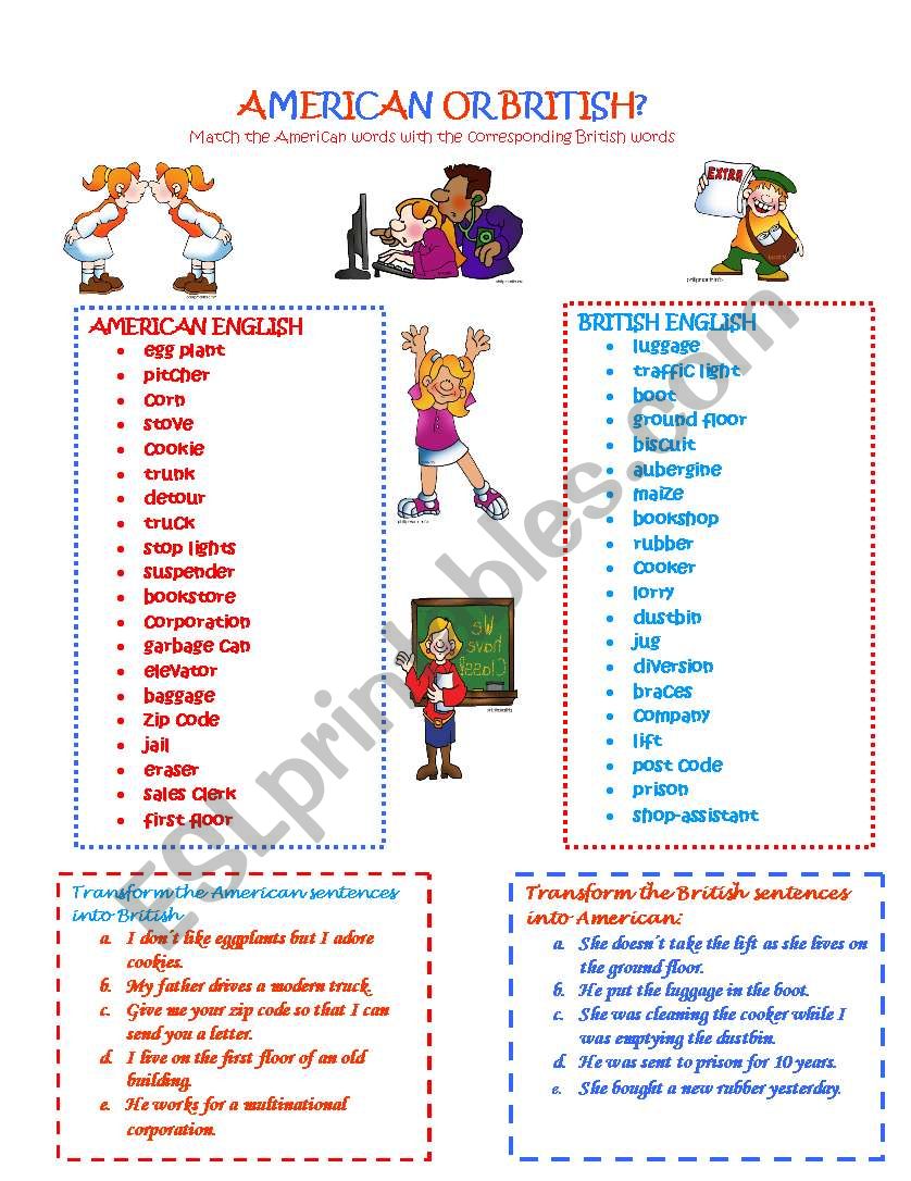 American or British? worksheet