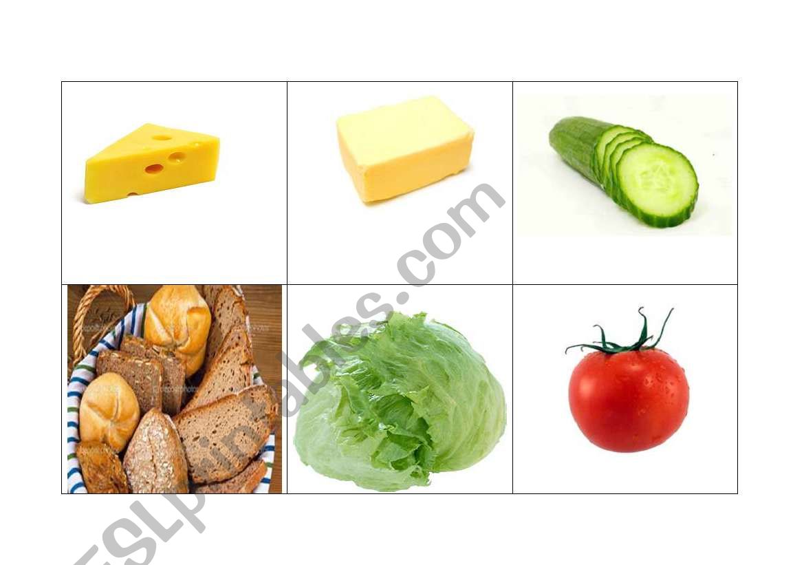 food flashcards worksheet