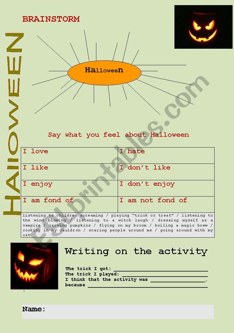 halloween worksheet