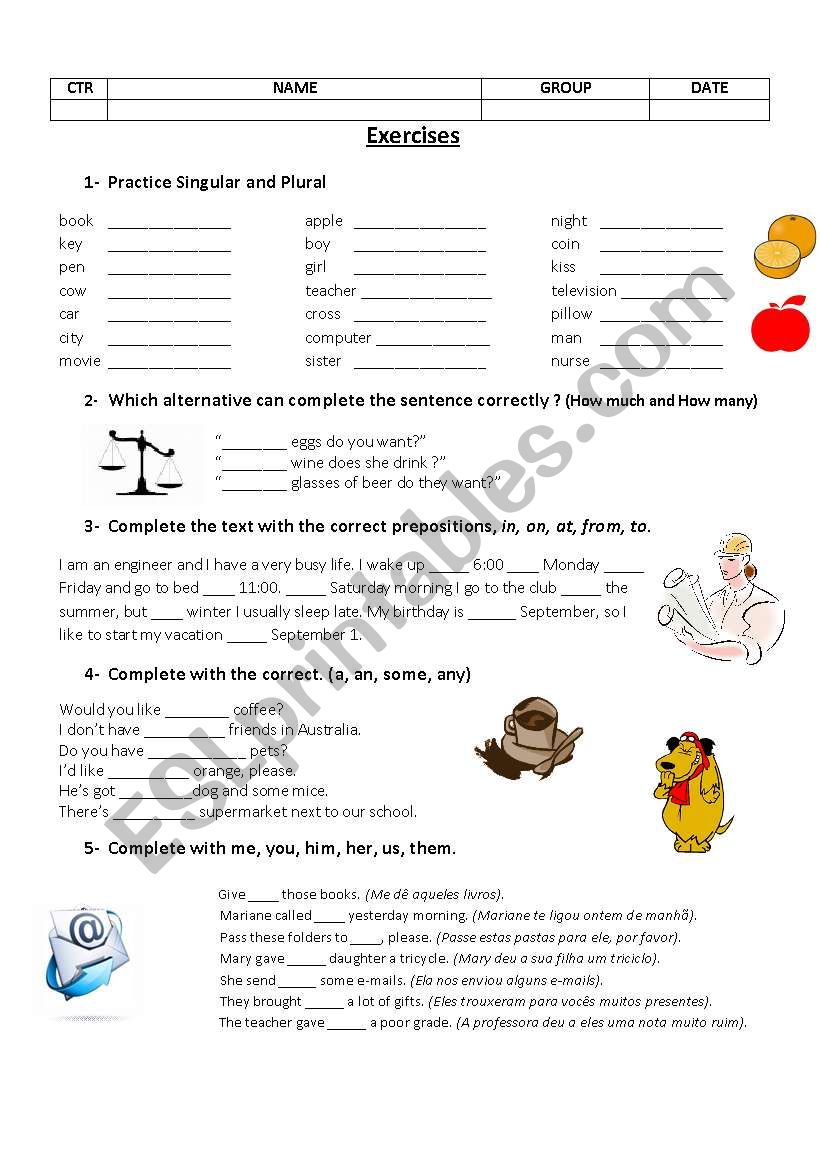Practice worksheet