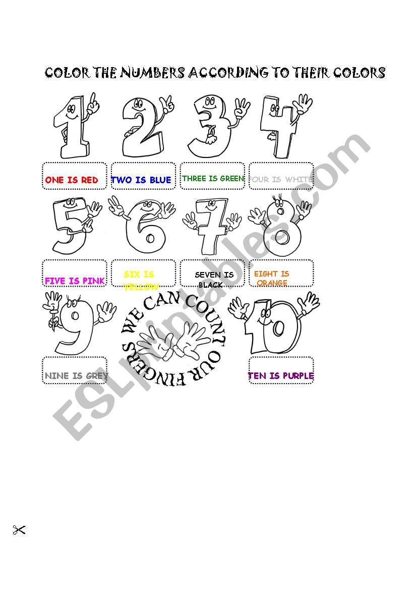 colors&numbers worksheet