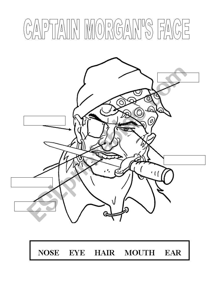 Captain Morgans Face worksheet