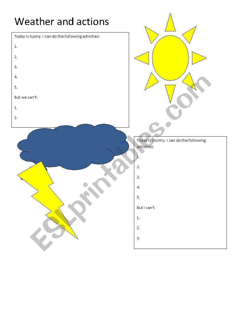 weather and activities worksheet