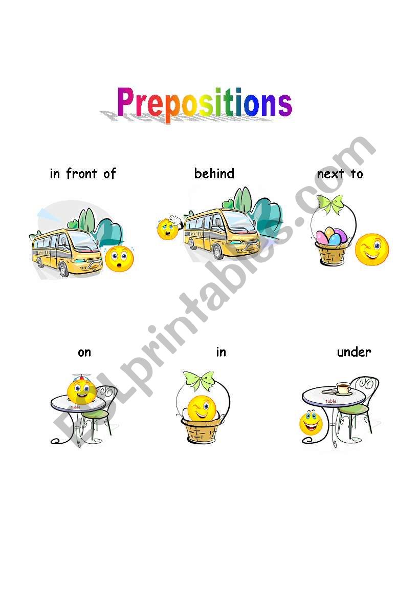 Prepositions worksheet