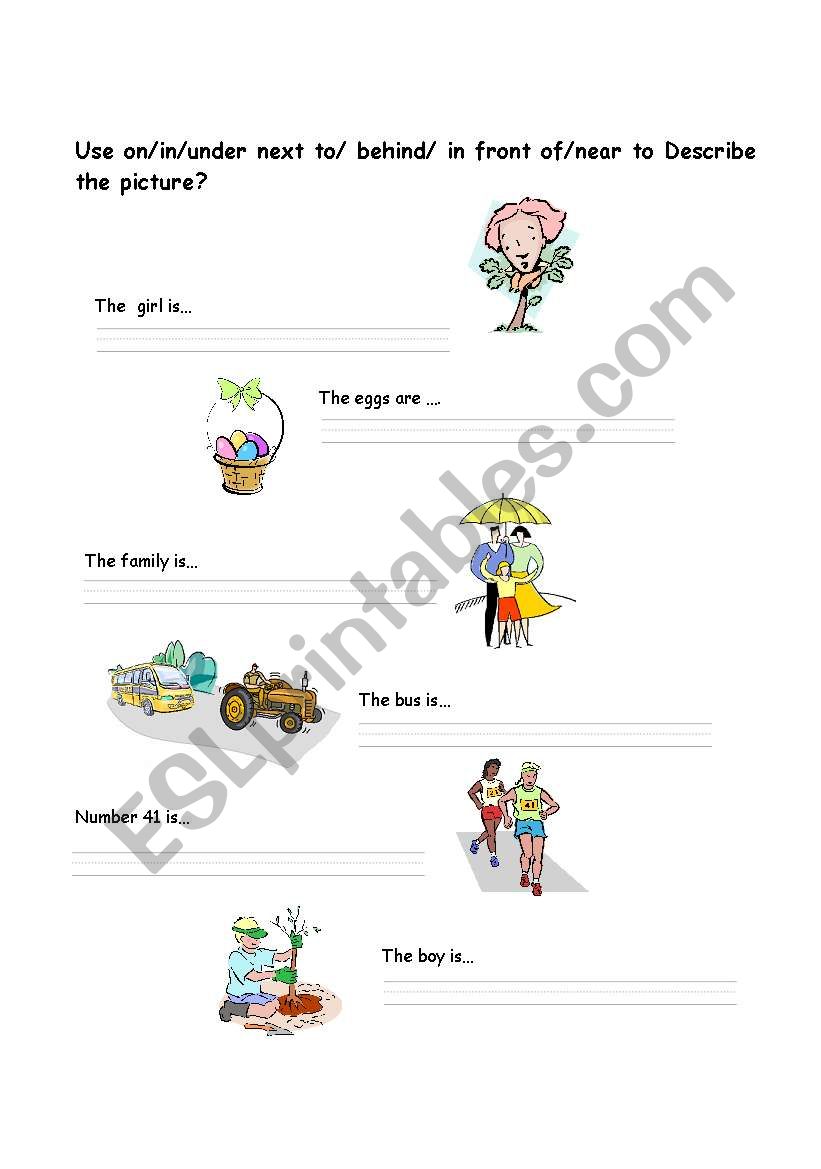 Prepositions worksheet