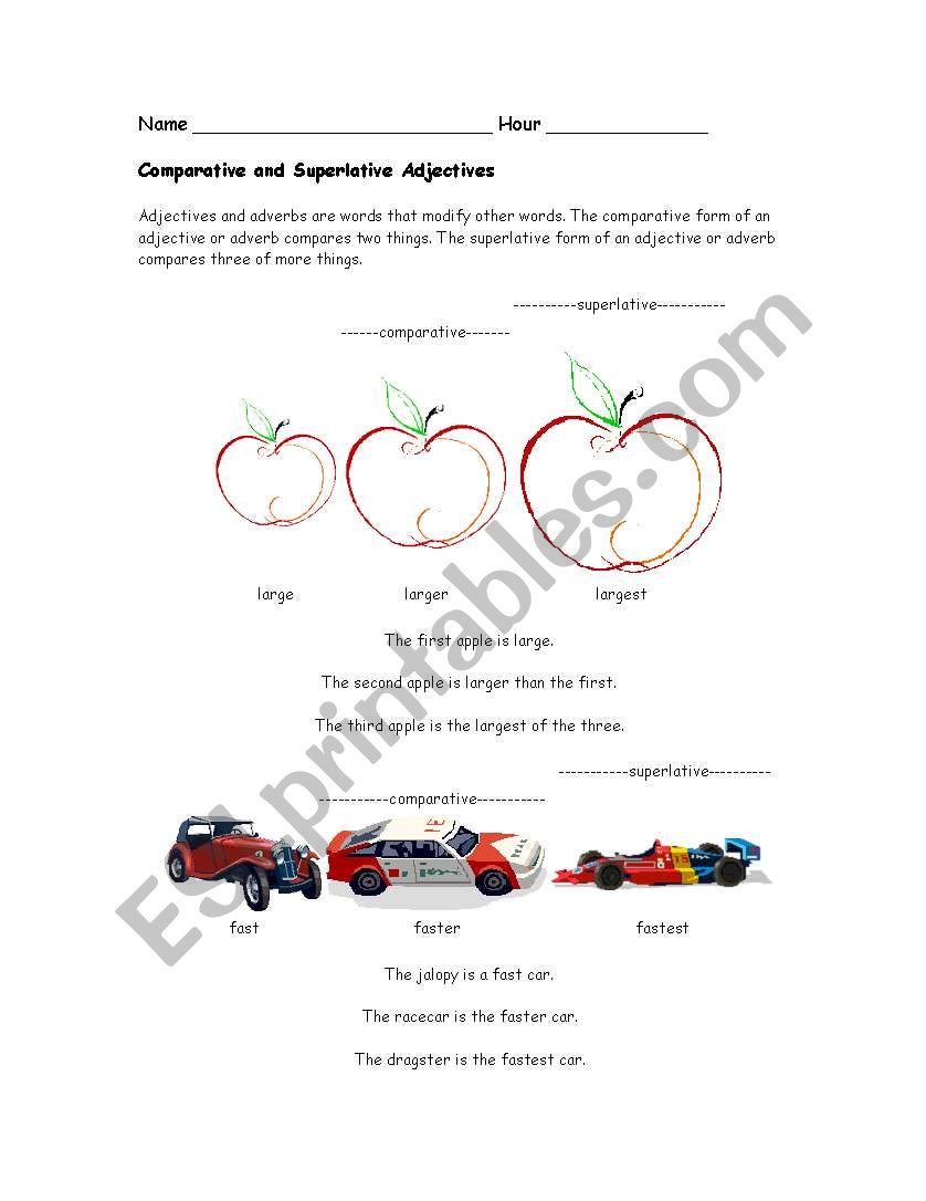 Superlative and Comparatives Adjectives and Adverbs