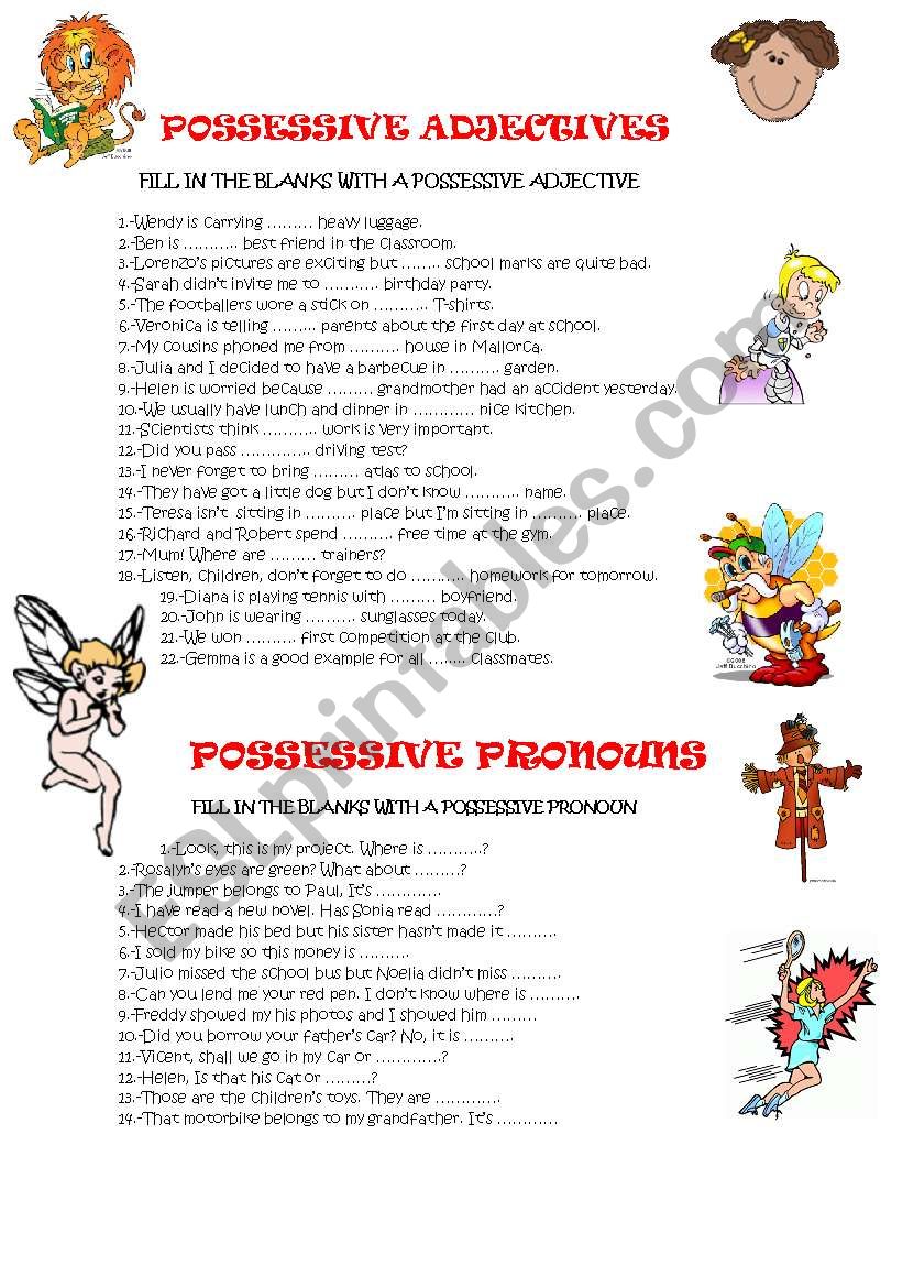 POSSESSIVE ADJECTIVES AND PRONOUNS