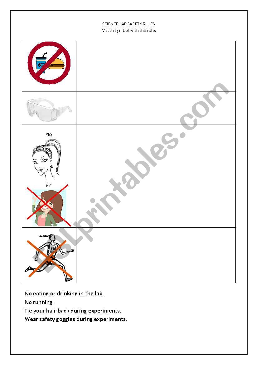 Lab Safety Rules Worksheet - Worksheet List