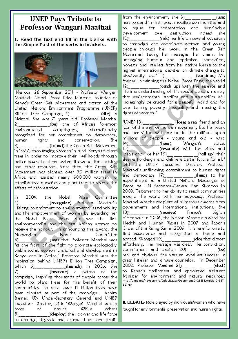 UNEP Pays Tribute to Professor Wangari Maathai