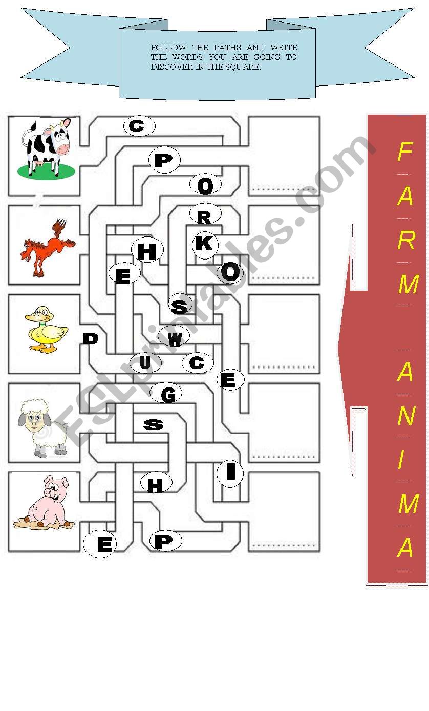 FARM ANIMALS worksheet