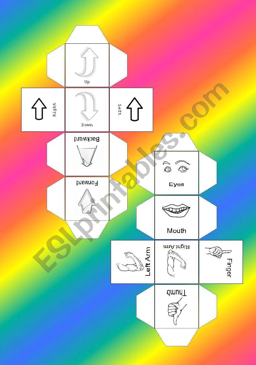 Body Parts Cube - part 2 worksheet