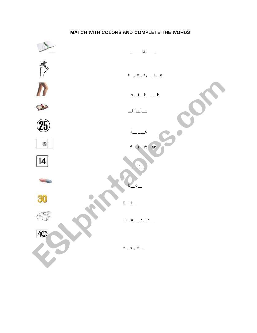 matching activity worksheet