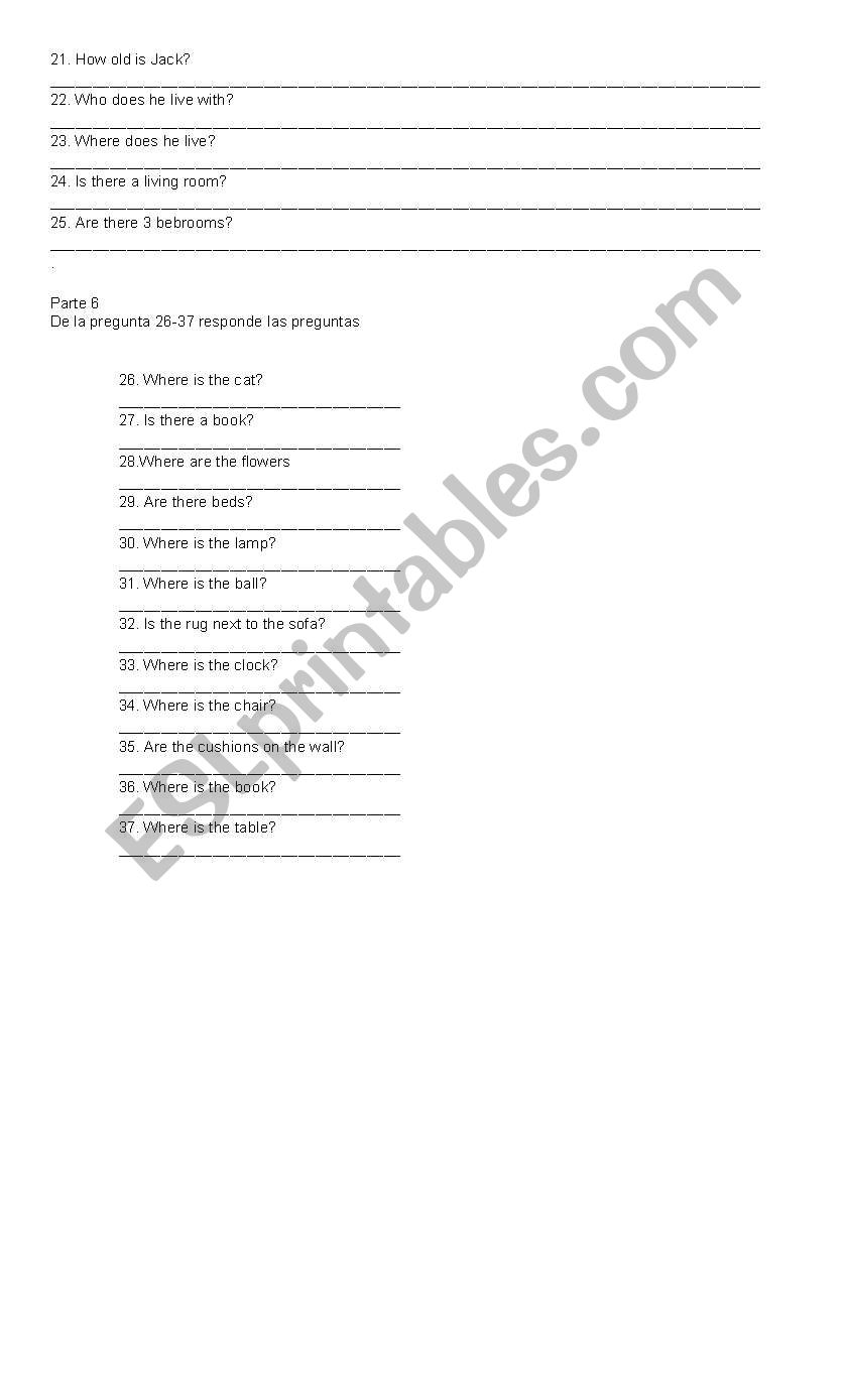 English Test Second part worksheet