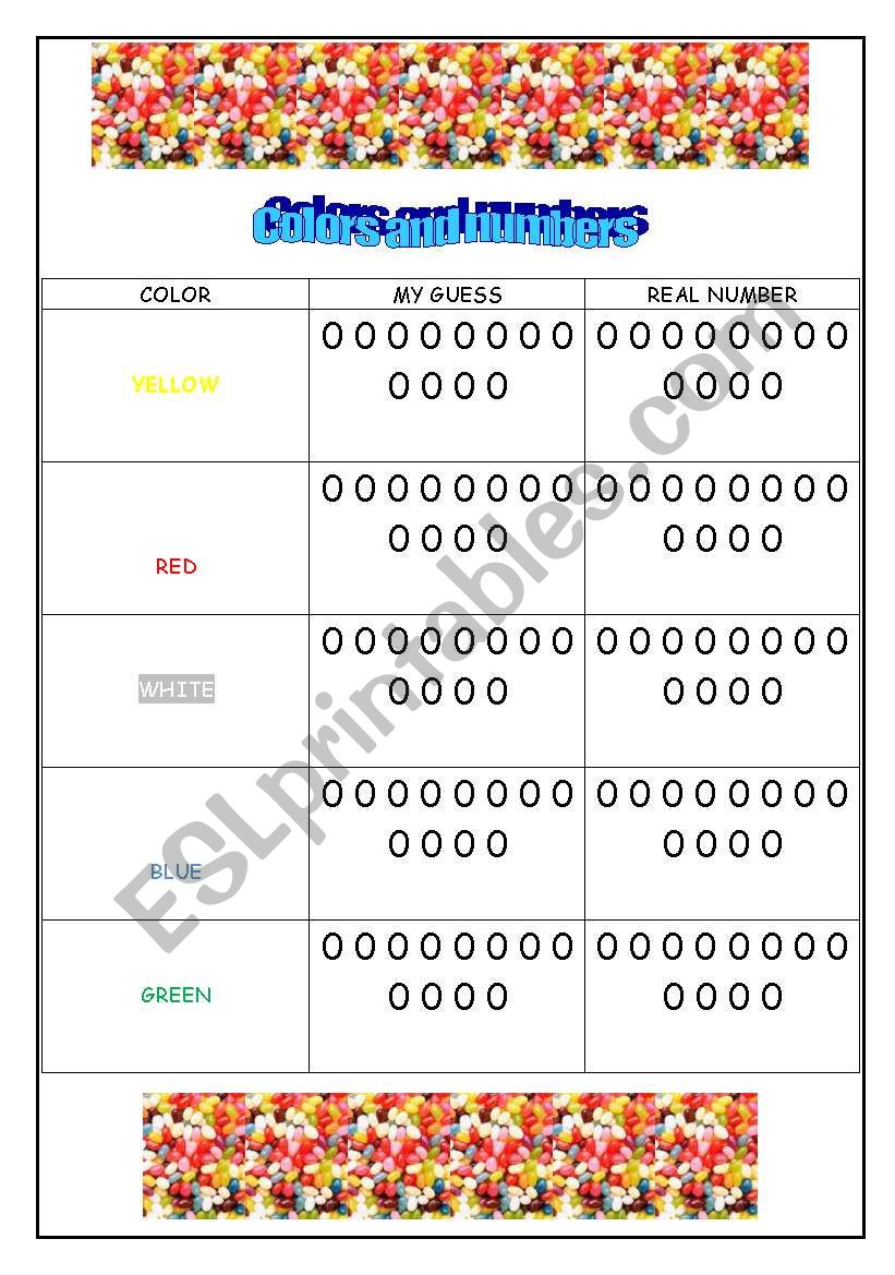 Guessing game worksheet