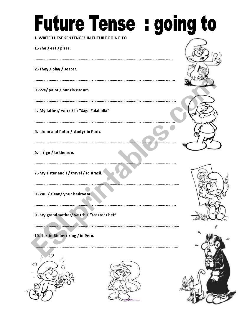 FUTURE TENSE GOING TO worksheet