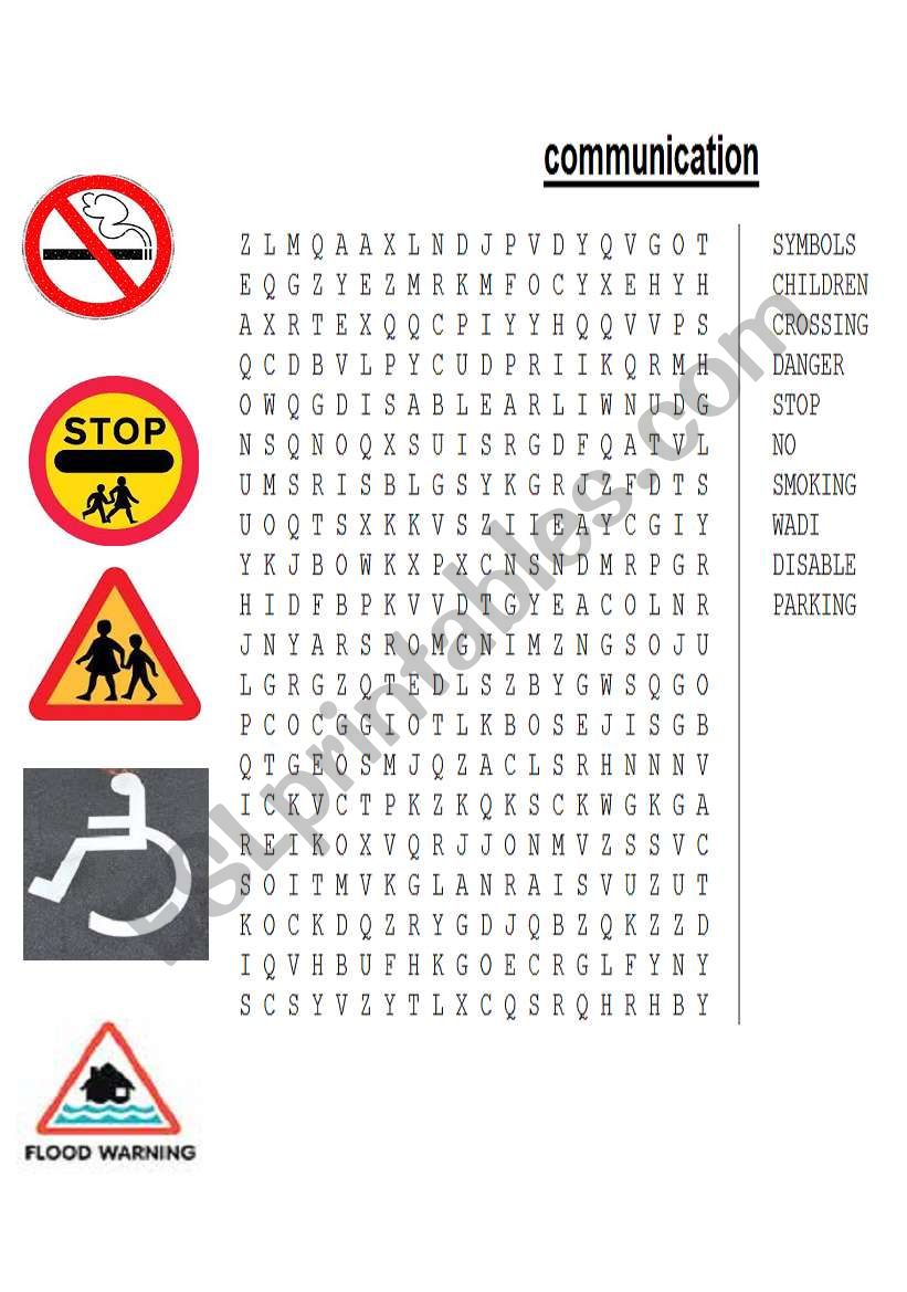 communication symbols worksheet