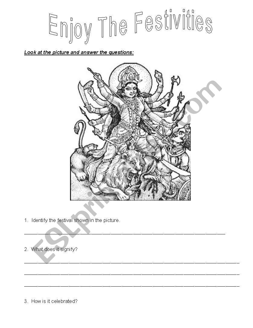 Festivals of India worksheet