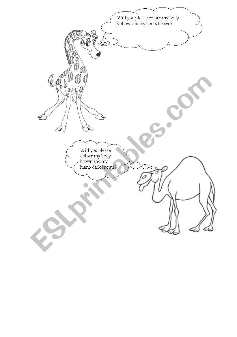 Camel and Giraffe worksheet