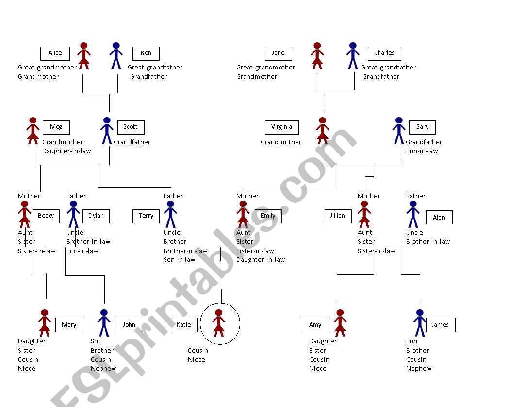 Family Relationships Chart & Activity