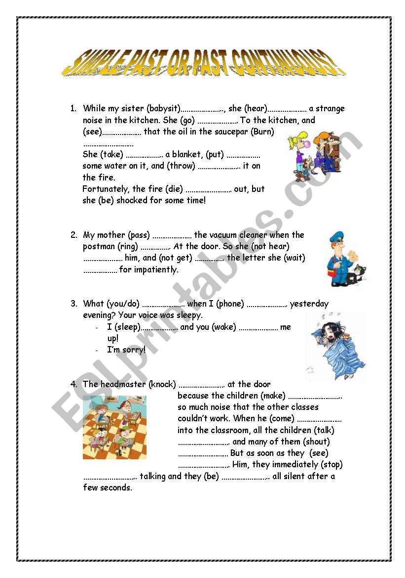 PAST SIMPLE AND CONTINUOUS worksheet