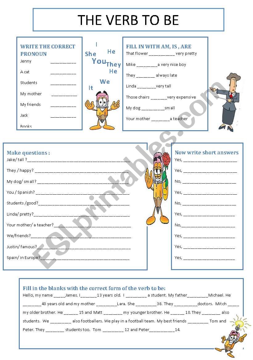 the verb to be worksheet